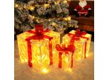 Zmh Decorazione Natalizia Led Confezione Regalo Regali Di Natale 3 Set Regali Per Interni Illuminano 8 Modalità Di Luce Decorazione Natalizia Luci Di Natale Natale