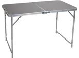 Tavolo Da Esterno - Tavolo Da Campeggio E Da Picnic Pieghevole - Altezza Regolabile 55-70 Cm - 120X60 Cm - Struttura Leggera In Alluminio - Per 4 Persone - Grigio