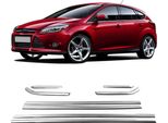 Modanature Per Finestrini Laterali, Acciaio Inox, Cromate, Ford Focus Mk3 2011-2017