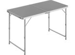 Tavolo Da Campeggio - Tavolo Da Picnic Pieghevole - 120×60 Cm - Altezza Regolabile 55-70 Cm - Struttura In Alluminio E Piano In Mdf - Leggero E Portatile - Capacità Di Carico 30 Kg - Grigio