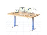 Flexispot Cylinex Scrivania Regolabile In Altezza 160X80 Cm Con Eleganti Gambe Arrotondate, Piano In Un Unico Pezzo Da 25 Mm, Portata 80 Kg, Acero