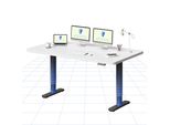 Flexispot Cylinex Scrivania Regolabile In Altezza 160X80 Cm Con Eleganti Gambe Arrotondate, Piano In Un Unico Pezzo Da 25 Mm, Portata 80 Kg, Bianco