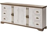 MASSIVMOEBEL24 | Credenza Toulouse #117 In Legno Di Mango Laccato Bianco - 200X45X90