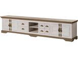 MASSIVMOEBEL24 | Mobile Tv Toulouse #118 In Legno Di Mango Laccato Bianco - 260X45X55