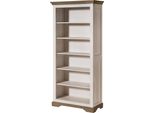 MASSIVMOEBEL24 | Libreria Toulouse #119 In Legno Di Mango Laccato Bianco - 90X40X190