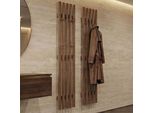 Pannello Appendiabiti Mca HWC-P56, Appendiabiti A Parete, Appendiabiti In Legno, 8 Ganci In Legno Massiccio 120X21Cm, Rovere