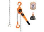 Paranco A Leva Vevor, Portata 1,5 T, Paranco A Catena Manuale, Corsa 3 M, Catena In Lega D'acciaio G80 Con Freno Meccanico A Doppio Nottolino, Ganci Rotanti A 360°, Paranco A Cricchetto Per Magazzino, Edilizia, Officina