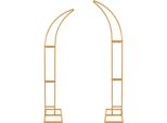 Arco Nuziale E Fondale Fotografico - Set Di Supporti Curvi, 2 Pezzi - 2,1 M + 1,9 M - Piantana - Tubolare D'acciaio - 5 Kg Per Supporto - Oro