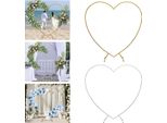 Arco Nuziale A Forma Di Cuore - Cornice Di Sfondo - Metallo - Per Palloncini E Fiori - Taglia M - Oro