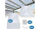 Izrielar 14 Pezzi Lastre A Doppia Parete Lastre A Camera Cava 60,5 X 121 Cm 4 Mm Resistenti Ai Raggi Uv Per Serre Orticole Carport Trasparenti Con Morsetti Per Serre