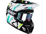 Casco Motocross Leatt 8.5 Tiger Con Occhiali, Nero/Bianco/Rosso/Verde, Xs (53/54)