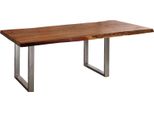 MASSIVMOEBEL24 | Freeform 2 Tavolo Allungabile In Legno Di Acacia - Laccato / Noce 240-300X110X78
