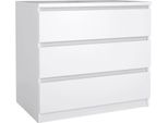 Dmora Cassettiera Artic 50X77X70.1H Cm Bianco Lucido, 3 Cassetti Apertura Scorrevole