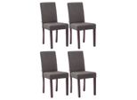 Clp Set Di 4 Sedie Da Pranzo Ina In Tessuto Con Struttura In Legno, Cappuccino Grigio Scuro