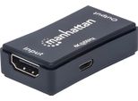 Manhattan Hdmi Repeater, 4K@60Hz, Active, Boosts Hdmi Signal Up To 40M, Black, Three Year Warranty, Blister