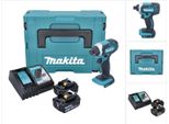 Makita Dtd 152 Rtj 18V Avvitatore Ad Impulsi A Batteria In Valigetta Makpac + 2X Batterie Bl 1850 5,0 Ah + Caricatore Rapido Dc 18 Rc