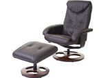 Poltrona Relax HWC-C46, Poltrona Tv Poltrona Con Sgabello, Pelle Finta ~ Marrone
