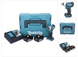 Avvitatore A Impulsi A Batteria Makita Dtw 181 Rgj 18 V 210 Nm 1/2" Brushless + 2X Batteria Ricaricabile 6,0 Ah + Caricabatterie + Makpac"