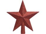 Stella Rossa Con Brillantini Ø 19 Cm, Resistente Alla Rottura, Per Albero Di Natale - Plastica