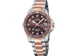 Jaguar J871/2 Couple Diver Orologio Da Donna In Acciaio Inossidabile Con Data Bicolore