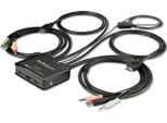 Startech.Com Switch Kvm Hdmi A 2 Porte, 4K 60Hz, Switch Kvm Desktop Usb Compatto A Doppia Porta Uhd/Ultra Hd Con Cavi E Audio Integrati, Alimentazione Da Bus E Commutazione Remota, Macbook Thinkpad - Switch Kvm 4K Con Audio (SV211HDUA4K)