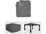 Set Di 4 Pareti Laterali Per Pergola Cadiz, Parete Laterale Di Ricambio Per Padiglione 4X4M, Poliestere ~ Grigio