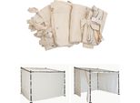 Set Di 4 Pareti Laterali Per Pergola HWC-A22, Parete Laterale Di Ricambio Per Padiglione, 3X3M Poliestere ~ Panna