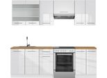 Vicco Cucina Componibile Fame-Line, 240 Cm Senza Piano Di Lavoro, Bianco Lucido/Bianco