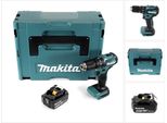 Makita Dhp 483 T1J Trapano Avvitatore A Percussione Nero A Batteria 18V / 40Nm + 1X Batteria 5,0 Ah + Valigetta Makpac - Senza Caricabatterie