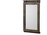 MASSIVMOEBEL24 | Specchio In Legno Di Mango 65X6X110 Grigio Scuro Laccato Railway