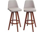 Set Di 2 Sgabelli Da Bar HWC-C43, Sgabello Da Banco, Girevole In Pelle Finta Mvg ~ Taupe
