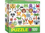 Eurographics Puzzle Emojipuzzle-Wildtiere, 100 Teile, 48 X 33 Cm, 6100-5395
