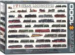 Puzzle Da 1000 Pezzi - Puzzle - Storia Della Locomotiva A Vapore + Cornice In Alluminio Per 1000 Pezzi