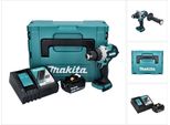 Makita Dhp 486 RF1J Trapano A Percussione A Batteria 18 V 130 Nm Senza Spazzole + 1X Batteria Ricaricabile 3,0 Ah + Caricabatterie + Makpac