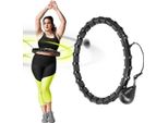 Hhw11 Plus Size Hula Hop Nero Con Linguette E Pesi Hms