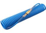 Tubo A Spirale 8X12 10M Poliuretano Blu Ottone Attacchi Rapidi