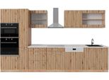 Vicco Cucina Componibile R-Line, 350 Cm Con Armadio Alto, Con Piano Di Lavoro, Rovere Artigianale/Rovere Goldkraft