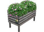 Kotarbau® Letti Rialzati Per Giardino 64 X 30 X 39 Cm Fioriera Legno Grigio Fioriera Balcone Fioriera Fioriera Fioriera Legno Fioriera Pianta Vaso Fioriera Legno Cassetta Orto Letto Giardino