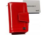 Rovicky | Portafoglio Da Donna In Pelle, Con Chiusura A Zip E A Scatto, In Pelle Naturale, Rosso, 9X13,5 Cm