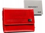 Rovicky | Portafoglio Da Donna In Pelle, Con Chiusura A Scatto, Pelle Naturale, Rosso, 12X9,5 Cm