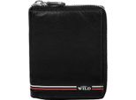 Always Wild | Portafoglio Grande Da Uomo, In Pelle, Con Zip, Nero, 9,5X13 Cm