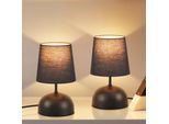Zmh Lampada Da Comodino Set Di 2 Lampade Da Tavolo Con Cavo - Lampada Da Tavolo Nera Piccola Lampada Da Notte Camera Da Letto Tessuto Lampada Da Letto Design Moderno Lampada Da Scrivania Per Soggiorno Ufficio Letto Tavolo Finestra Hotel
