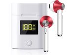 Eko, Cuffie Cordless Bluetooth 5.0 Tws Modello Jeezpro Con Indicatore Led, Rosso