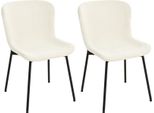 Howhomely Sedie Da Cucina Set Di 2 Sedie Da Pranzo Imbottite Color Crema