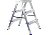 Scala A Due Gradini Elkop, In Alluminio, 2X 3 Gradini, Argento