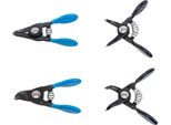 Bgs 444 | Set Di Pinze Per Anelli Elastici | 4 Pezzi | Per Anelli Elastici Piccoli | 80 Mm | Pinze Per Anelli Elastici | Curve | Diritte | Antiscivolo