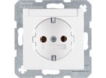 Berker 47501909 Presa Schuko Con Campo Di Etichettatura Bianco Polare Opaco Berker S.1/B.3/B.7