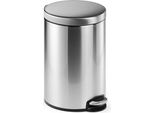 Durable Cestino Cilindrico Con Pedale In Acciaio Inossidabile 12L , Argento, 340123