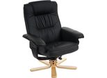 Poltrona Reclinabile Poltrona Tv Poltrona Senza Sgabello M56 Ecopelle Certificata Fsc® ~ Nero