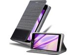 Cadorabo Custodia Per Sony Xperia Z1 Compact Custodia Protettiva In Grigio Custodia Per Cellulare Custodia A Libro Cover